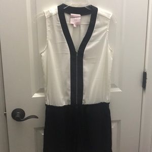 Black and White Sleeveless Romper